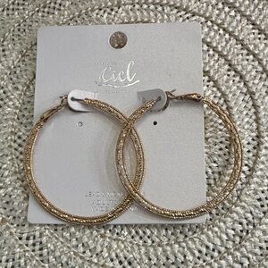 Gold Textured Hoop Earrings for Women